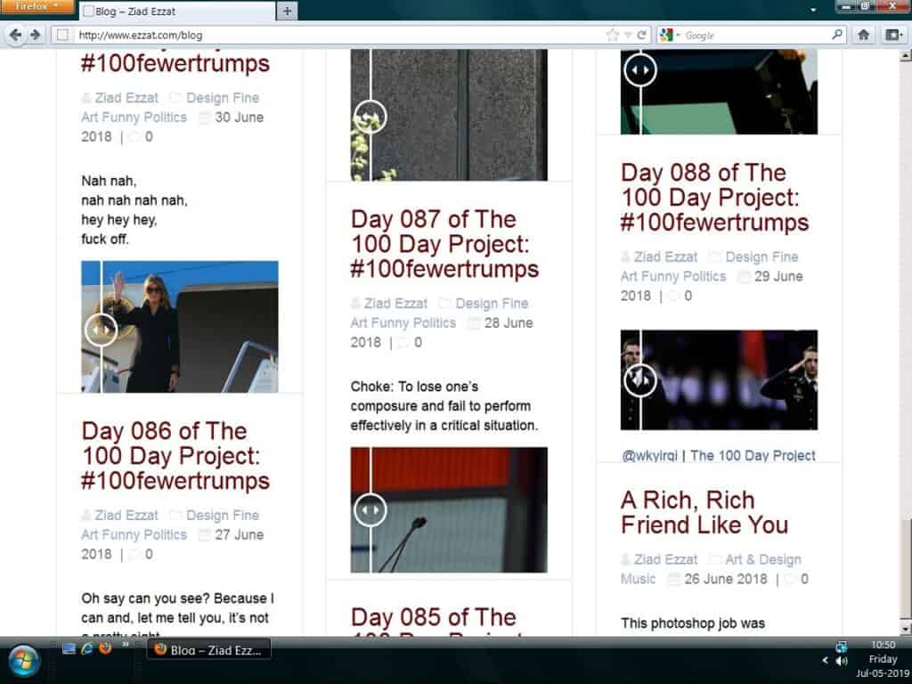 Screenshot of the disputed use on ezzat.com/blog